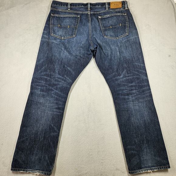Polo Ralph Lauren Hampton Straight Leg Jeans Mens Size 38x30 Distressing READ - Picture 11 of 16